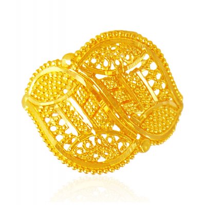 22Kt Gold Filigree Ring  ( Ladies Gold Ring )