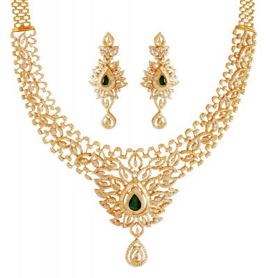 18kt Diamond Necklace Set ( Diamond Necklace Sets )