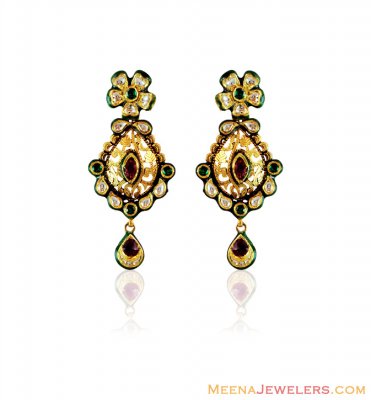 22k Gold Antique Earrings  ( 22Kt Gold Fancy Earrings )