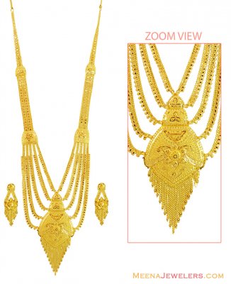 22K Light Construction Necklace Set ( Bridal Necklace Sets )