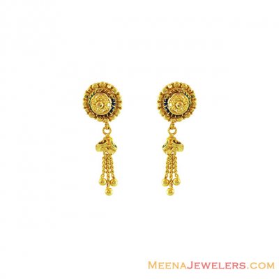 22k Meenakari Gold Earrings - erfc12421 - 22Kt Gold Fancy Meenakari ...