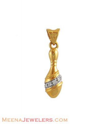 22K Gold Bowling Pin Pendant ( Fancy Pendants )