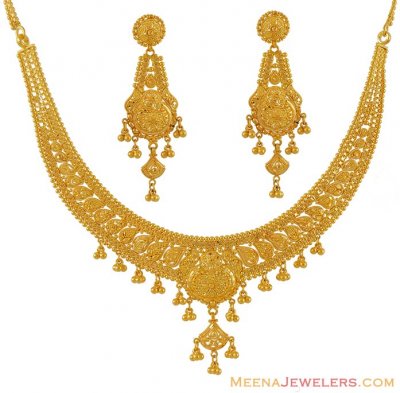 Yellow Gold Necklace Set(22K) ( 22 Kt Gold Sets )