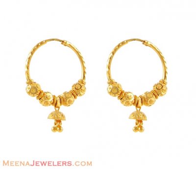 Gold Hoops (22 Karat) ( Hoop Earrings )