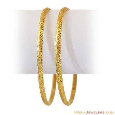 21K Machine Made Bangles (2 Pc) ( Gold Bangles )