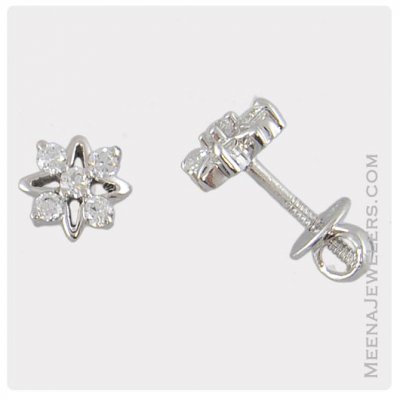 18Kt White Gold Earrings ( White Gold Earrings )