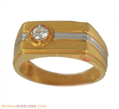 22k Single Stone Mens Ring ( Mens Gold Ring )