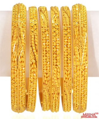 22Kt Gold Handcrafted Bangles Set ( Set of Bangles )