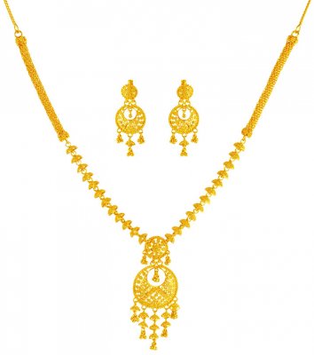 22Kt Gold Necklace Earring Set ( 22 Kt Gold Sets )