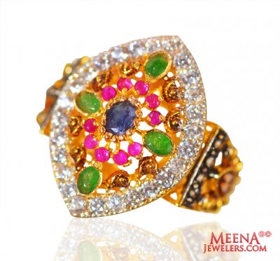 22k Gold Stones  Ladies Ring ( Ladies Gold Ring )