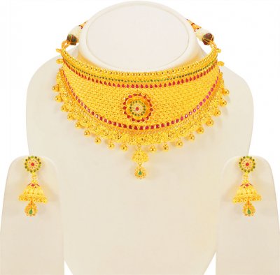 22Karat Gold Bridal Choker Set ( Bridal Necklace Sets )