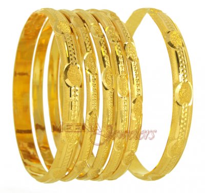 Handmade Gold Bangles (Set of six) ( Set of Bangles )