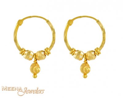 22K Gold Hoops ( Hoop Earrings )