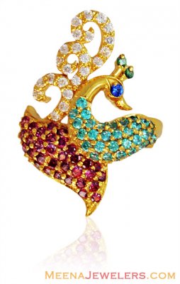 Beautiful Gold Peacock Ring ( Ladies Signity Rings )