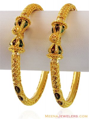 Meenakari Exclusive Gold Kadas ( Kadas )