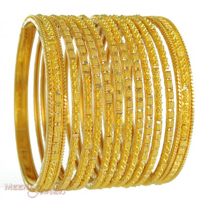 22Kt Gold Handmade Bangles ( Set of Bangles )