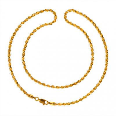 22K Gold Two Tone  Chain ( 22Kt Gold Fancy Chains )