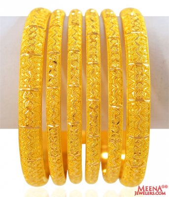 22K  Gold Bangles Set(6 Pcs) ( Set of Bangles )