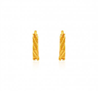 22Kt Gold Fancy Hoops for Girls ( Hoop Earrings )