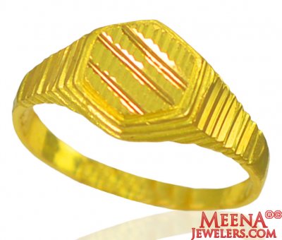 22K Yellow Gold Ring ( Mens Gold Ring )