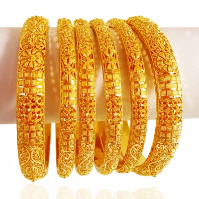 22kt Gold Bangles Set (6 Pc) ( Set of Bangles )