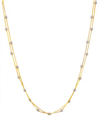 22K Gold Two Tone Chain ( 22Kt Gold Fancy Chains )