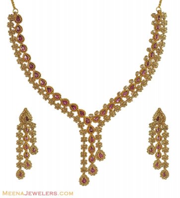 22k Fancy Polki Diamond Set ( Diamond Necklace Sets )