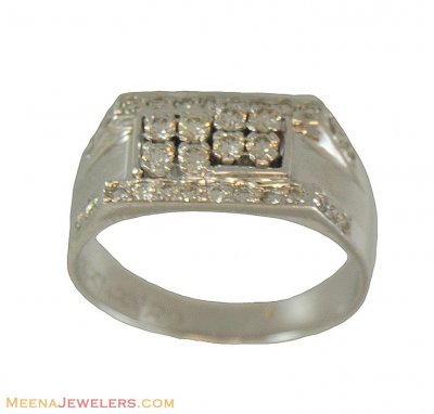 18k White Gold Diamond Ring(Mens) ( Diamond Rings )