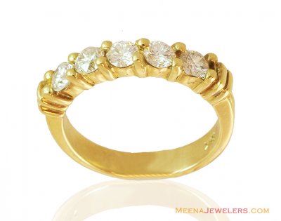 Fancy 5 Stone Band 18k Gold ( Diamond Rings )