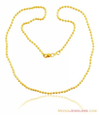 22k Gold Balls Chain (16 in) ( 22Kt Gold Fancy Chains )