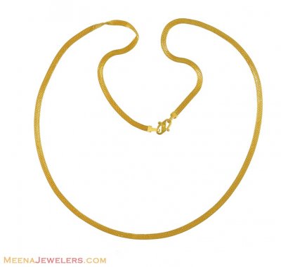 22k Gold Flat Chain (19 inch) ( Plain Gold Chains )