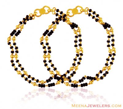 22k Baby Bracelet with Black Beads ( Black Bead Bracelets )