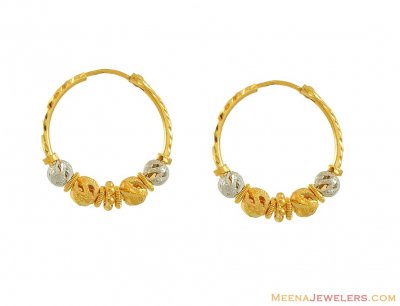 22k Two Tone Bali ( Hoop Earrings )