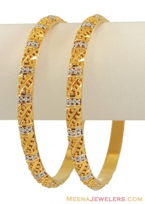 Indian 2 Tone Bangles (22K) ( Gold Bangles )