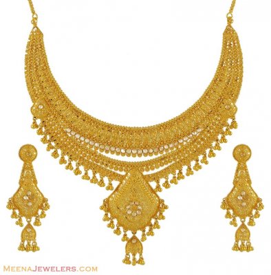 22k Bridal Polki Necklace Set ( Bridal Necklace Sets )