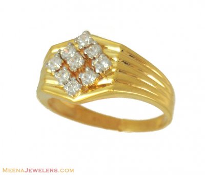 22k Gold Mens Stones Ring ( Mens Gold Ring )