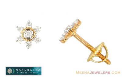 Diamond Earrings (18K Nakshatra) ( Diamond Earrings )