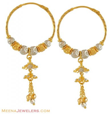 Fancy Chandelier Hoops (22K Gold) ( Hoop Earrings )