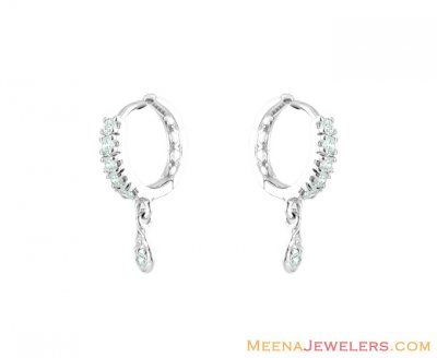 Beautiful 18K Clip On ( White Gold Earrings )