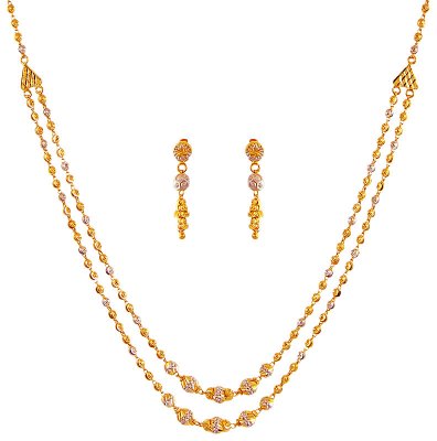 22K Gold Two Tone Layered Set  ( Light Sets )