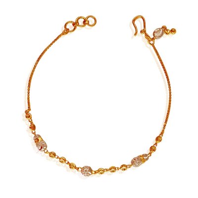 22K Gold Two Tone Ladies Bracelet ( Ladies Bracelets )