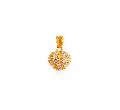 22K CZ Heart Pendant ( Fancy Pendants )