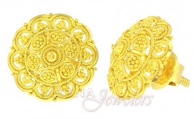 22K Gold Tops (Earrings) ( 22 Kt Gold Tops )