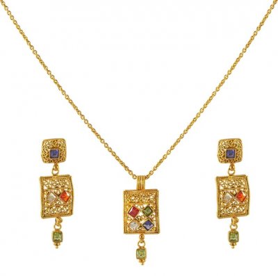 Gold Fancy Necklace Set ( Gold Designer Sets )