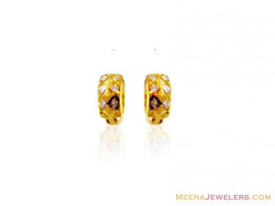 22K Gold Beautiful Two Tone Earring ( Clip On Earrings )