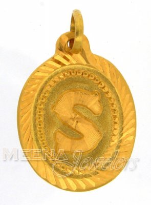 22Kt S Initial Pendant ( Initial Pendants )