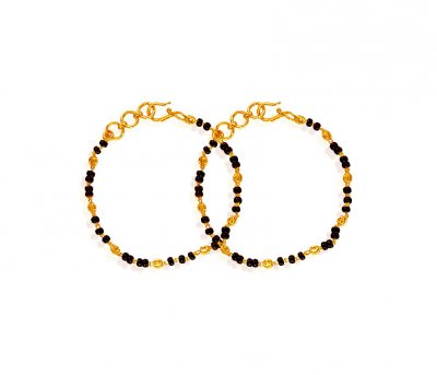 22k Black Beads Baby Mania ( Black Bead Bracelets )