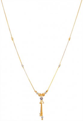 22Kt Gold Two Tone Chain For Girls ( 22Kt Gold Fancy Chains )