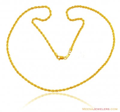 22K Mens Solid Rope Chain ( Men`s Gold Chains )