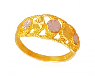 22K Two Tone Ring ( Ladies Gold Ring )